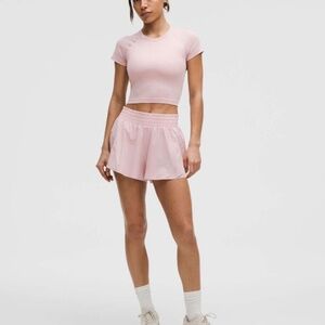 Lululemon Shake It Out High-Rise Running Short 2.5" Pink Haze Size S NEW WITH TA